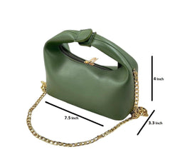Mira Green Shoulder Bag with Gold Chain