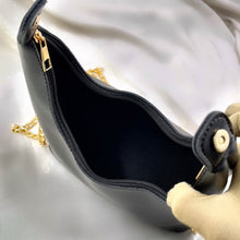 Mira Black Shoulder Bag with Gold Chain