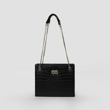 Bella Black Croc Chain Bag