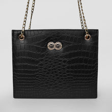 Bella Black Croc Chain Bag