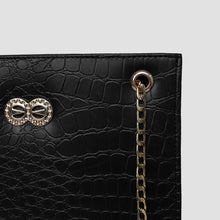 Bella Black Croc Chain Bag
