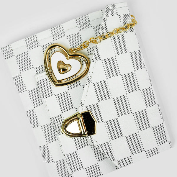 Luxe Check White Wallet