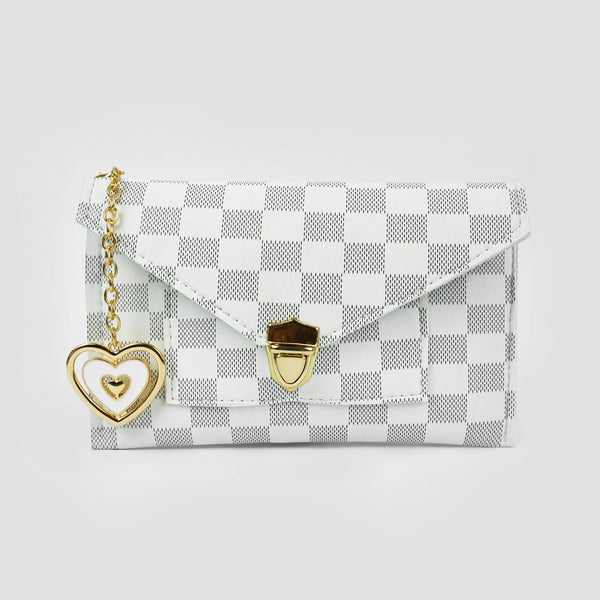 Luxe Check White Wallet