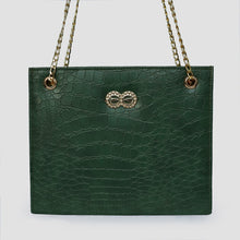 Bella Green Croc Chain Bag