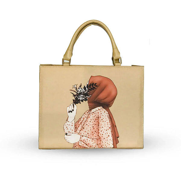 Floral Beige Tote Bag